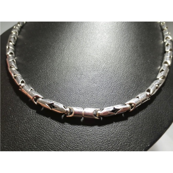 14K WHITE SOLID GOLD unique Turkish style rope LINK Unisex Necklace - Picture 7 of 14